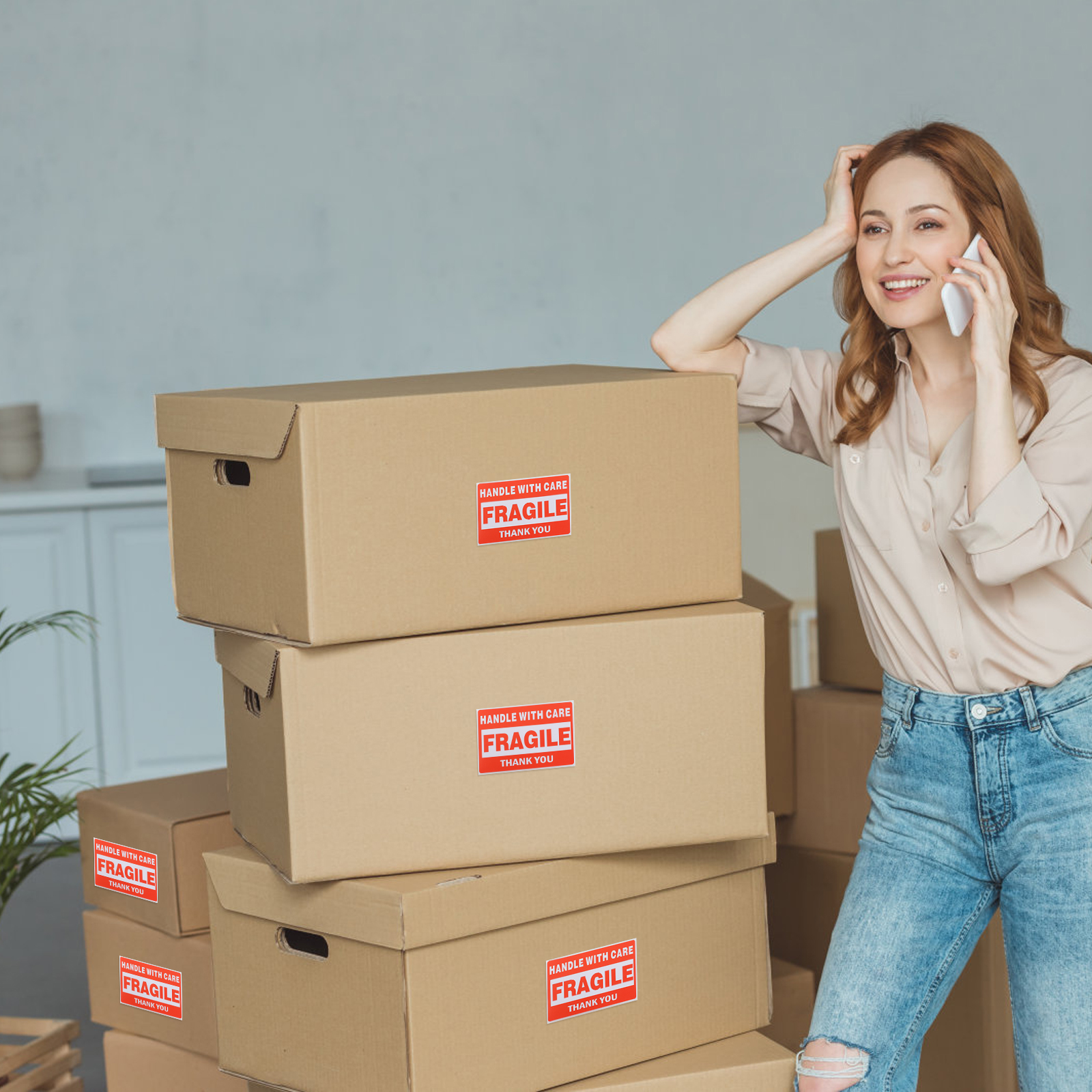 Экологичность Обращаться с осторожностью Предупреждение Упаковка Транспортировочная этикетка Хрупкая этикетка